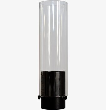 Ljuslykta Kronljus Svart från Ernst med glas och metall