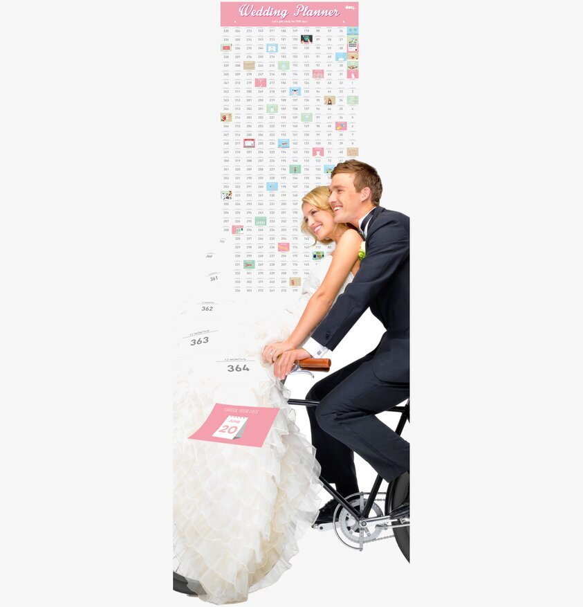 Bröllopskalender från Propaganda med brudpar och nedräkning