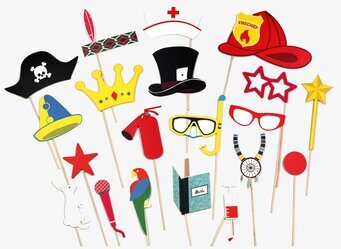 Photo Booth Kids från Propaganda med färgglada rekvisita