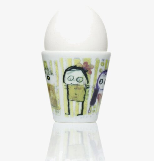 Äggkopp Wall 4-pack från Poul Pava med färgglada illustrationer