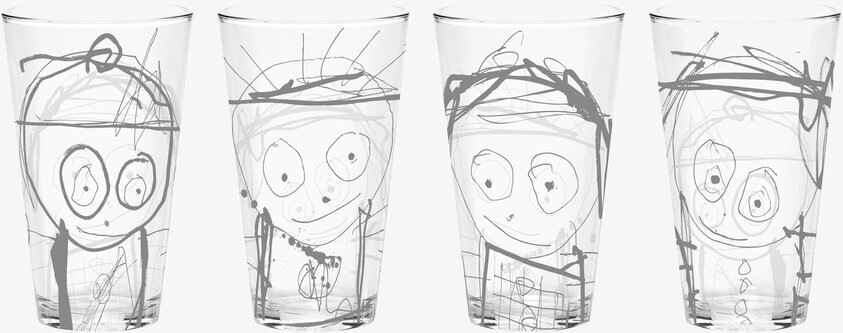 Dricksglas Great Guys 36 cl från Poul Pava med figurer