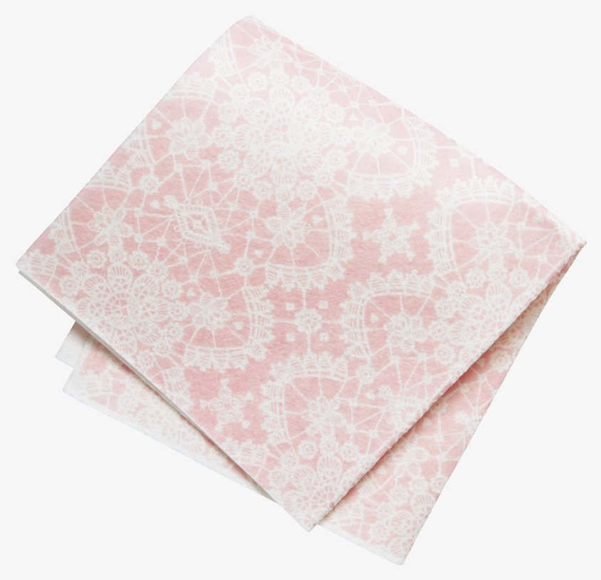 Disktrasor Lace Rosa från Rice med spetsmönster i rosa ton