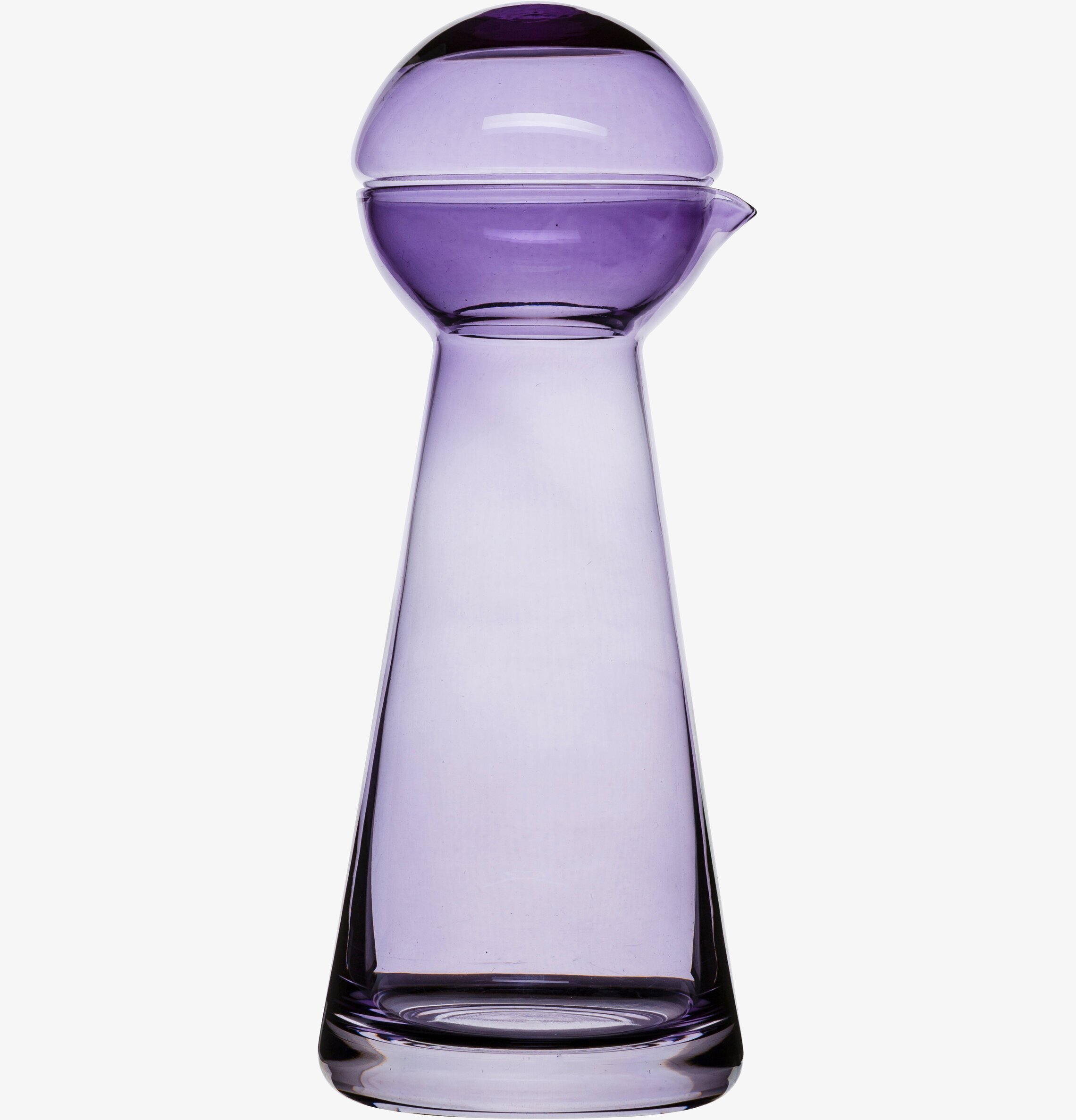 Karaff Birdie Lila från Sagaform i glas med sfäriskt lock