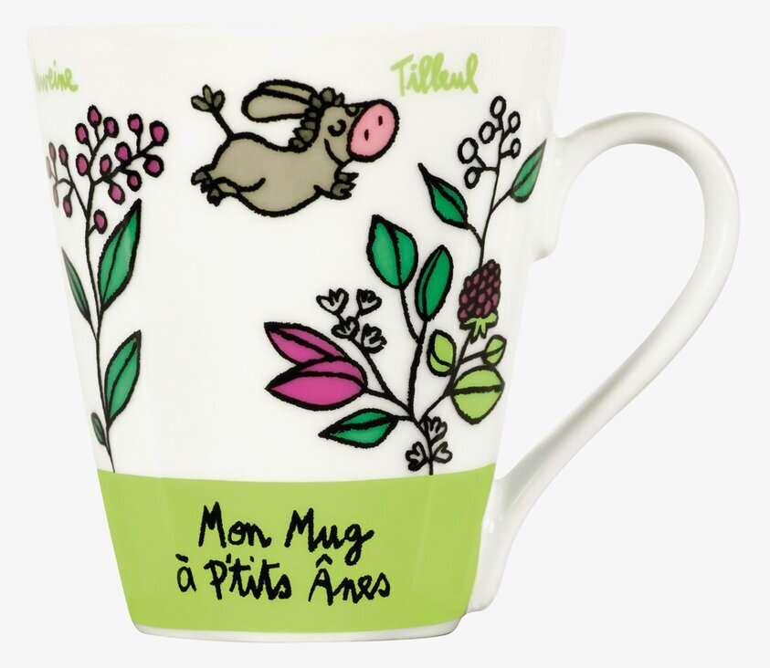 Mugg Åsnor grön från Derriére la porte med åsnor och växter