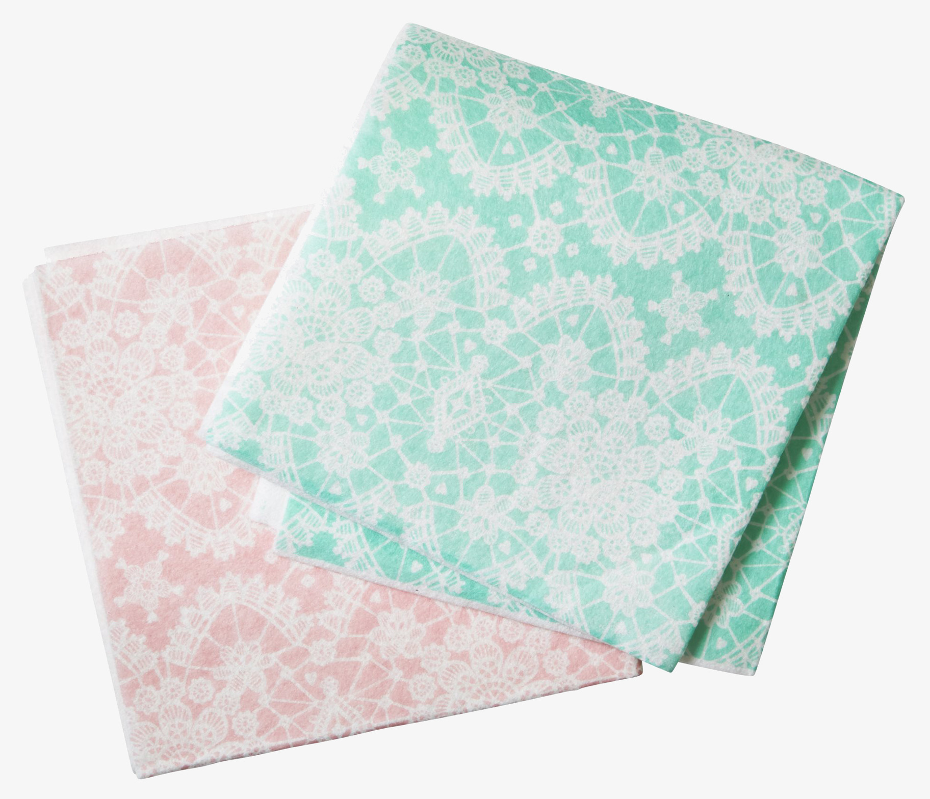 Disktrasor Lace Mint från Rice med spetsmönster i mintgrön