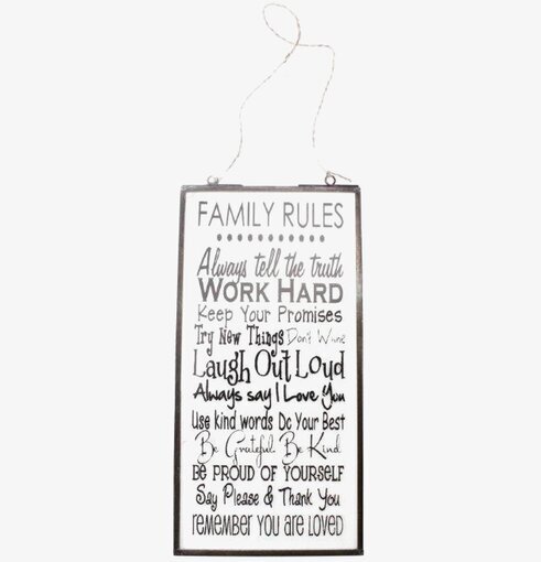 Tavla Family Rules från Interstil med familjens levnadsregler