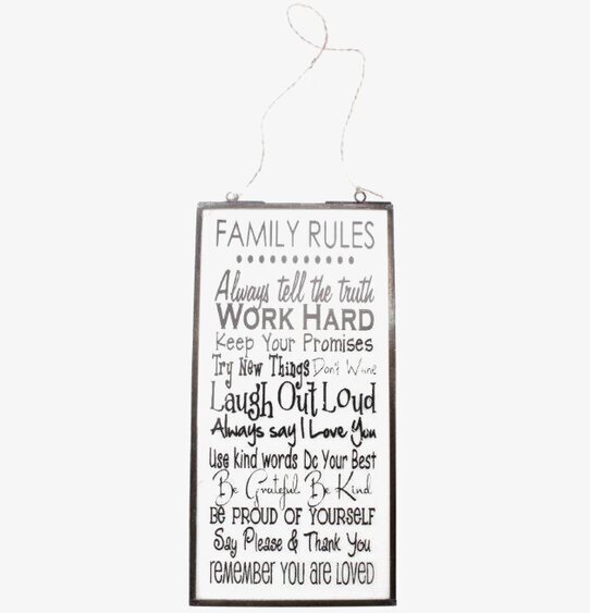 Tavla Family Rules från Interstil med familjens levnadsregler