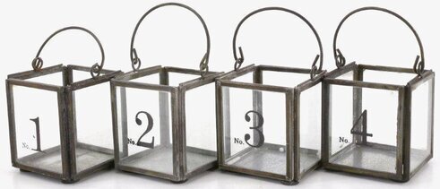 Adventsboxar från Interstil med siffror och antik finish