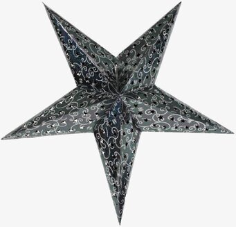 Julstjärna Svart/Silver från Interstil med eleganta mönster