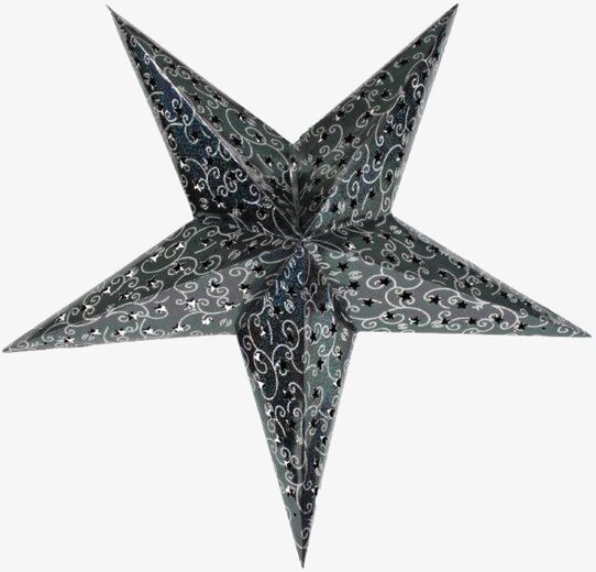 Julstjärna Svart/Silver från Interstil med eleganta mönster
