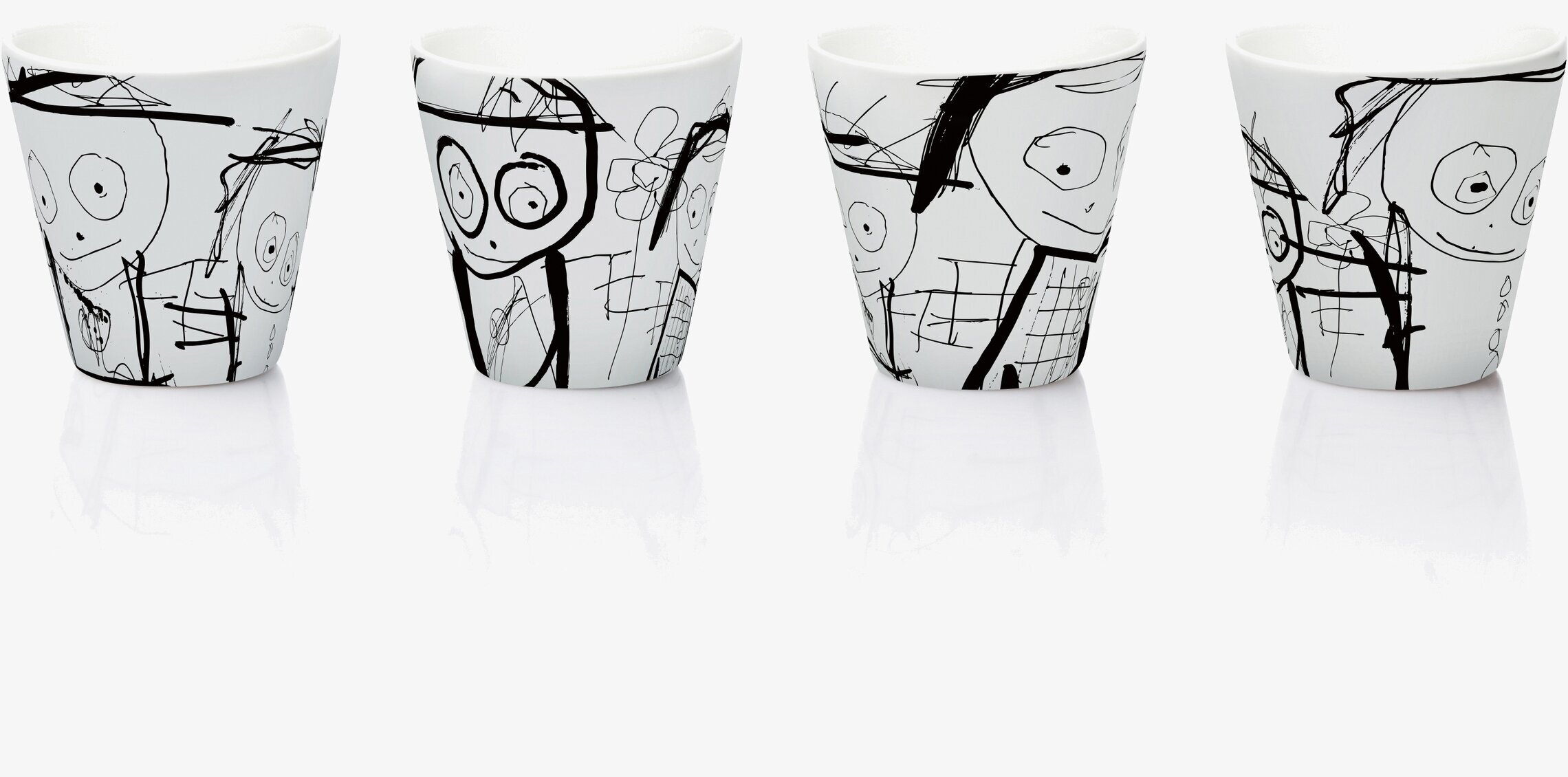 Äggkopp Great Guys 4-Pack från Poul Pava på vit yta