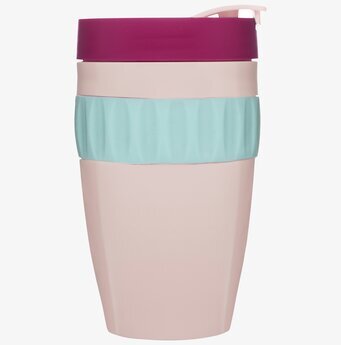 To Go Mugg Rosa från Sagaform med rosa och ljusblå detaljer
