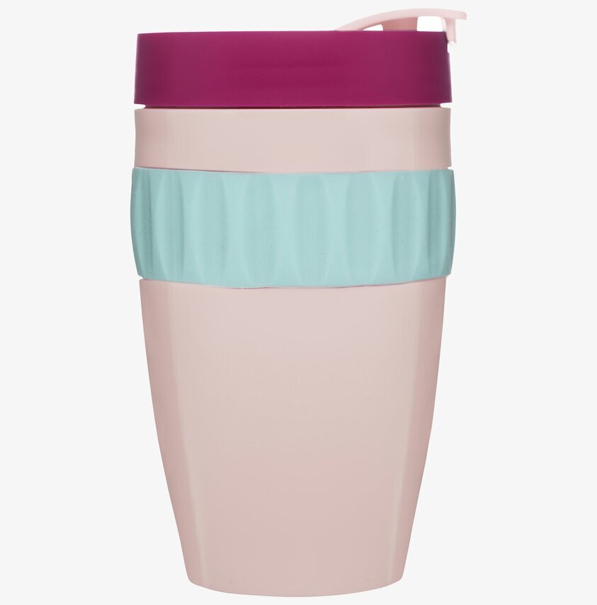 To Go Mugg Rosa från Sagaform med rosa och ljusblå detaljer