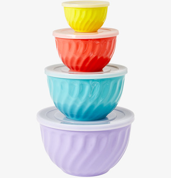 Skålar Retro från Rice i olika färger och storlekar med lock