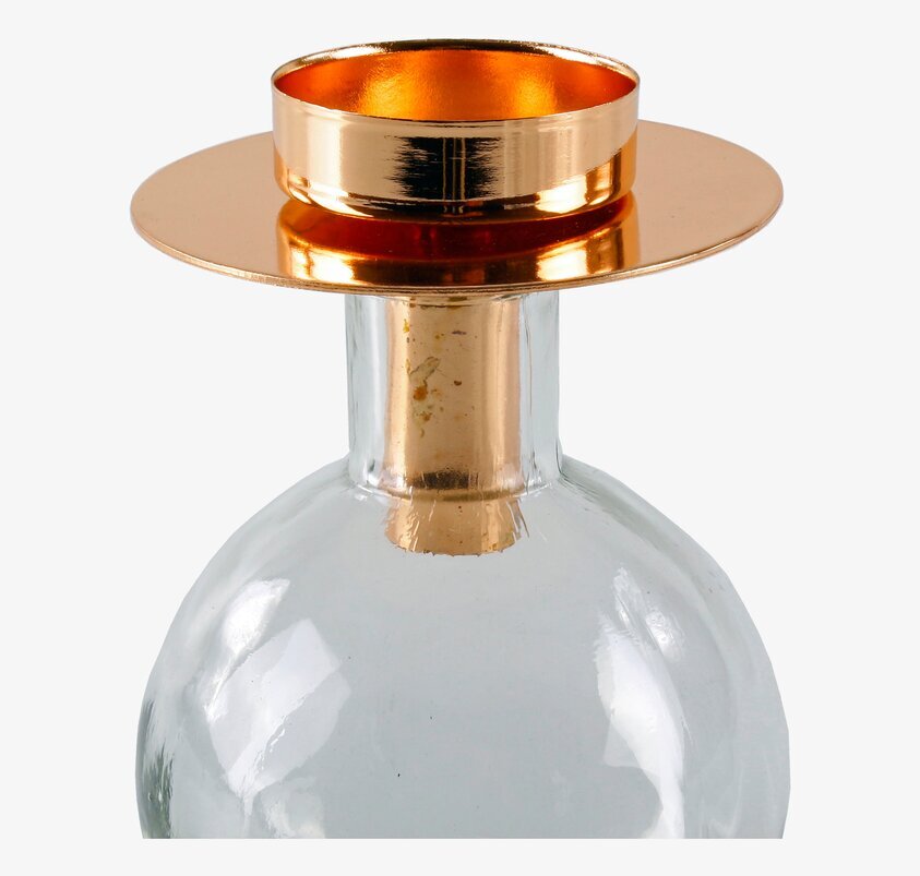 Värmeljusstake Flaska Koppar från Interstil i glas och koppar