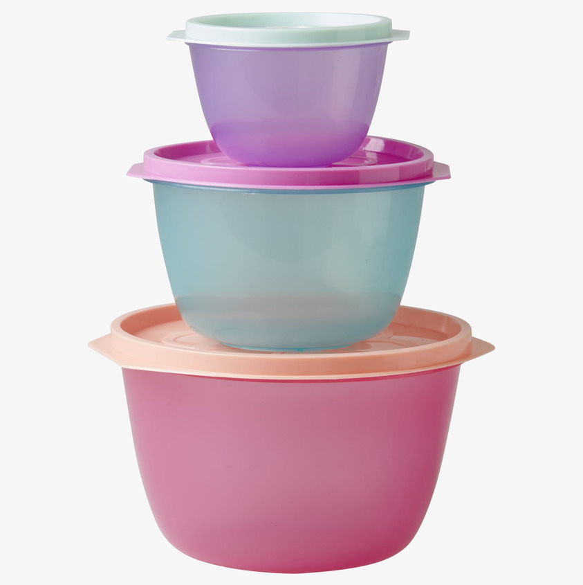 Plastburkar 3-Pack Rosa från Rice i olika pastellfärger