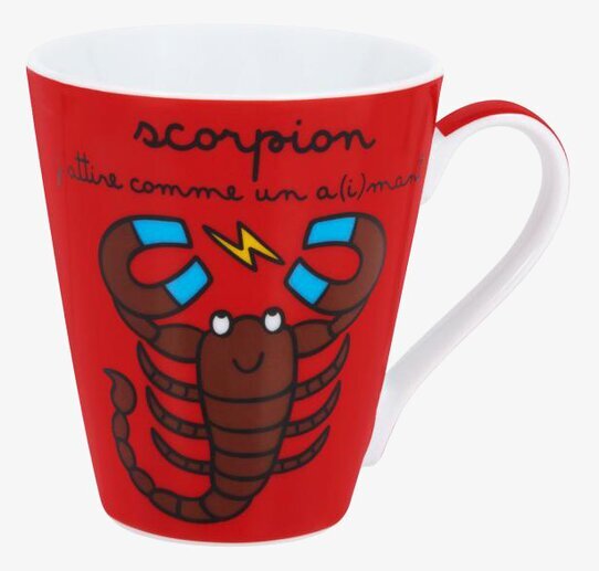 Mugg Skorpion från Derriére la porte med röd och blå design