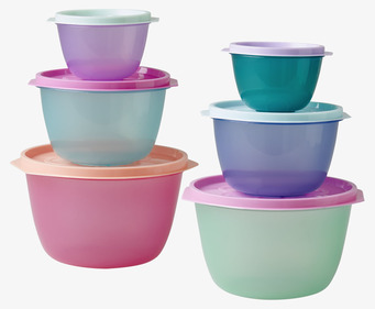 Plastburkar 3-Pack Rosa från Rice i olika färger och storlekar