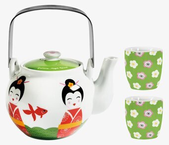 Tekanna Poupées japonaises med muggar från Derriére la porte