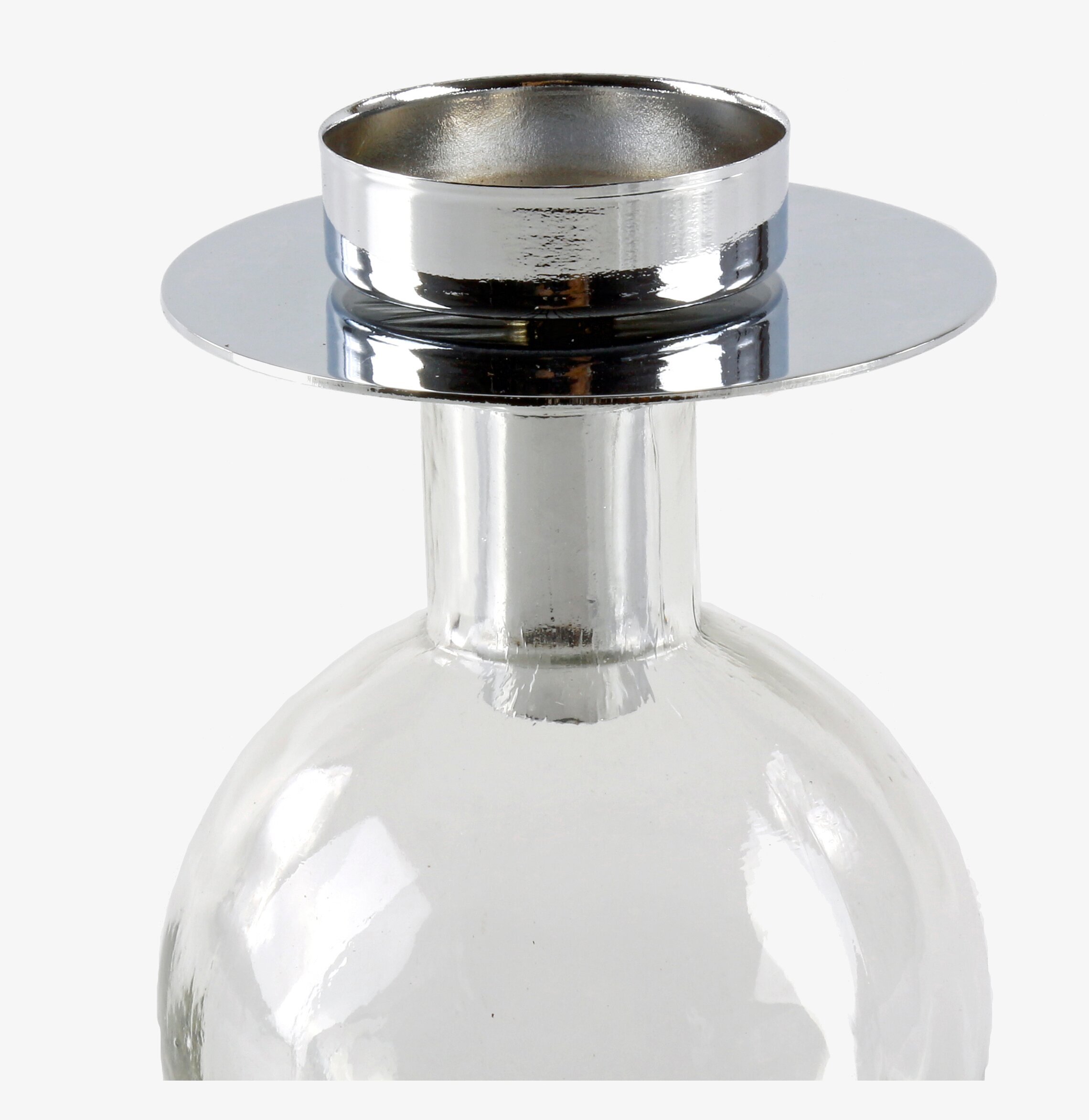 Värmeljusstake Flaska Silver från Interstil i silverfärgad metall