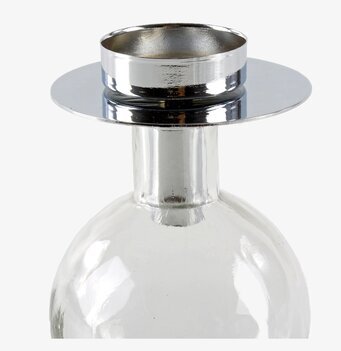 Värmeljusstake Flaska Silver från Interstil i silverfärgad metall