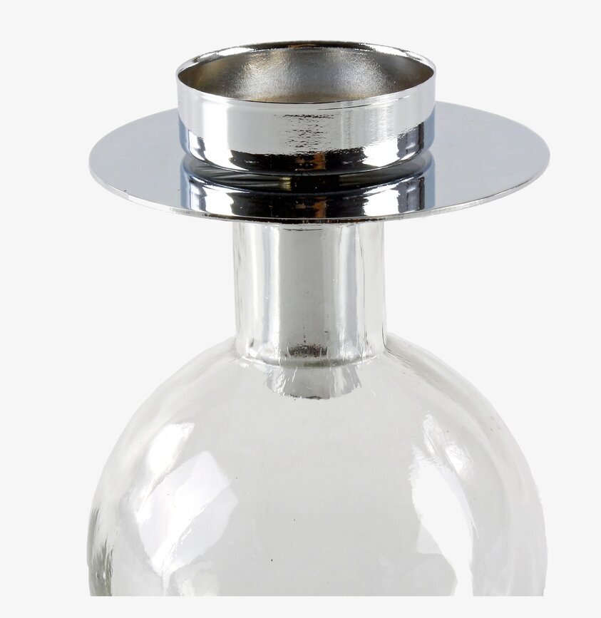 Värmeljusstake Flaska Silver från Interstil i silverfärgad metall