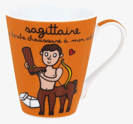 Mugg Skytt från Derriére la porte med färgglad centaur