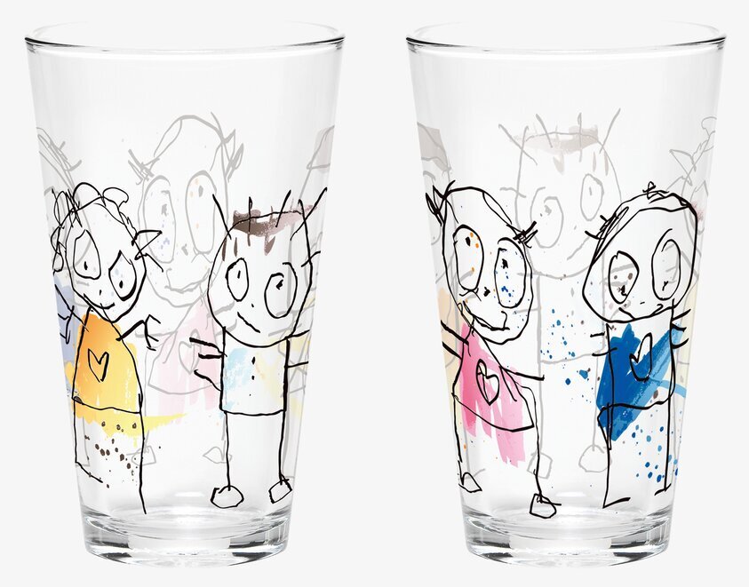 Dricksglas Icons 4-pack 36 cl från Poul Pava med figurer