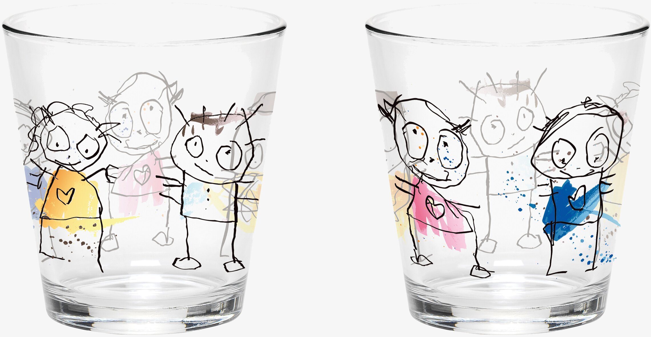 Dricksglas Icons 4-pack 26 cl från Poul Pava med färgglada mönster