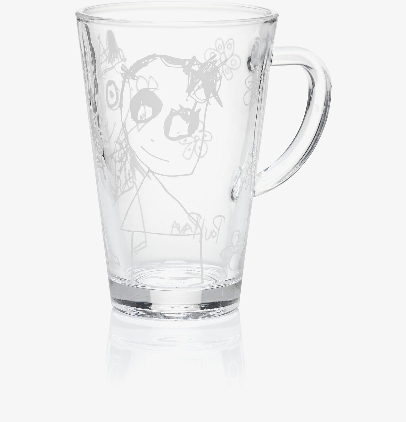 Glaskopp 4-Pack Varma Drycker från Poul Pava med teckningar