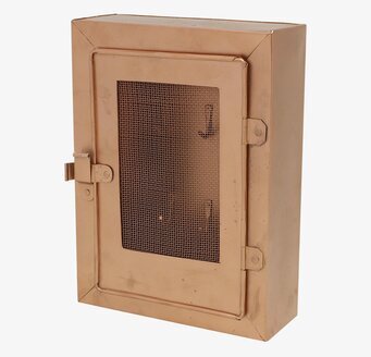 Bild av elegant nyckelskåp i koppar med nätdörr