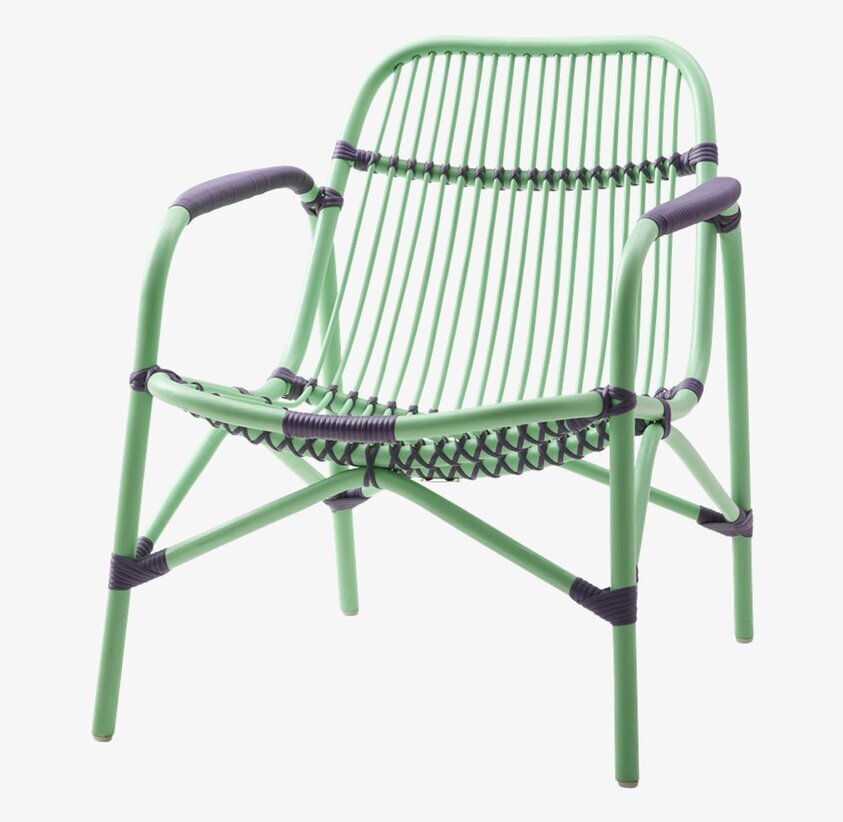 Cane Lounge Chair Soft Green från Rice i mjuk grön färg