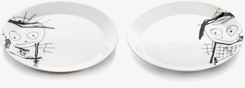 Tallrik 2-Pack Great Guys från Poul Pava med handritade figurer