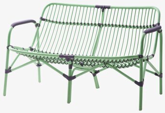 Cane 2 Seater Sofa Soft Green från Rice i enkel vit miljö