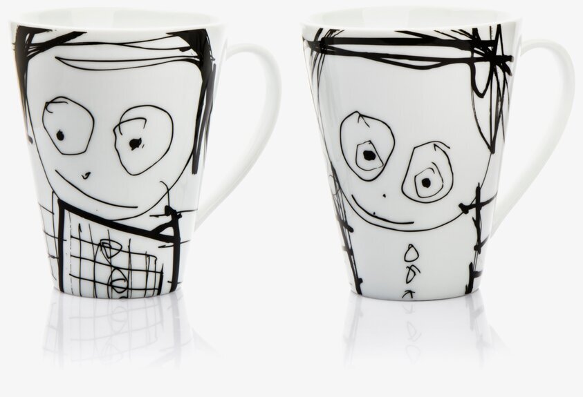 Mugg Great Guys Vit 2-Pack från Poul Pava med unik design