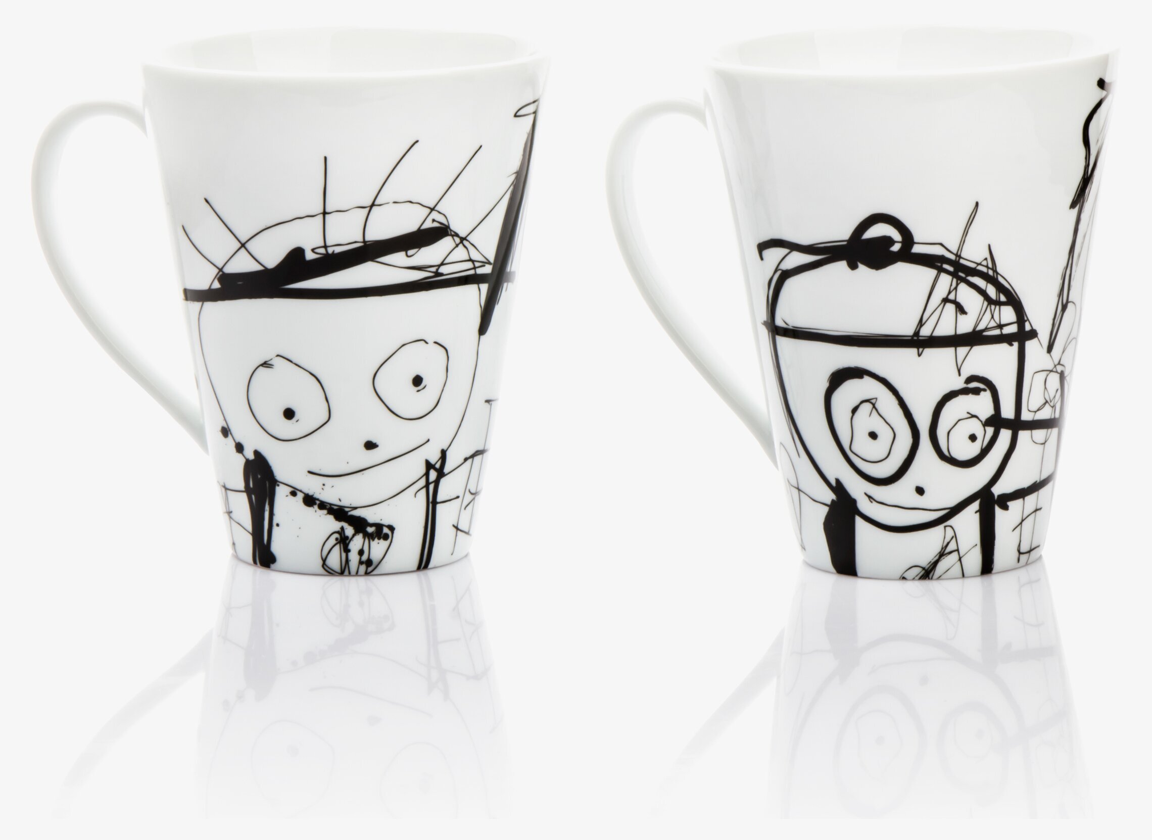 Mugg Great Guys Vit 2-Pack från Poul Pava med figurer