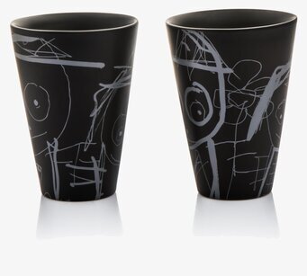 Termomugg Great Guys 30cl 2-pack från Poul Pava, svart/vit