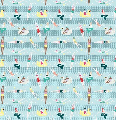 Tallrik Swimster Print från Rice med färgglatt badmotiv