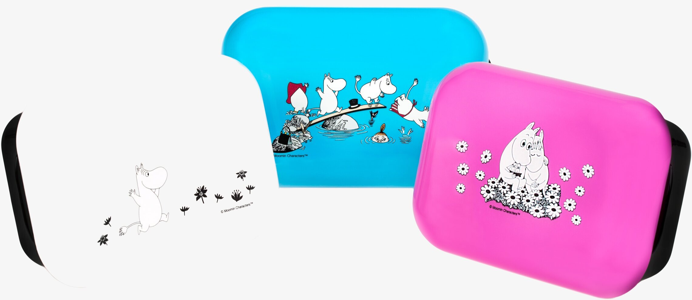 Frozzypack Mumin Rosa matlåda med Mumin-motiv och blommor