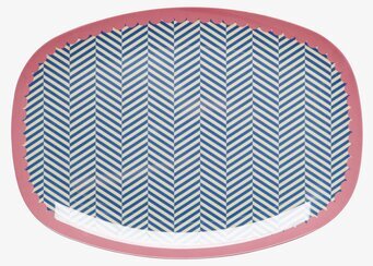 Tallrik Sailor Stripe Print från Rice med blåvita ränder