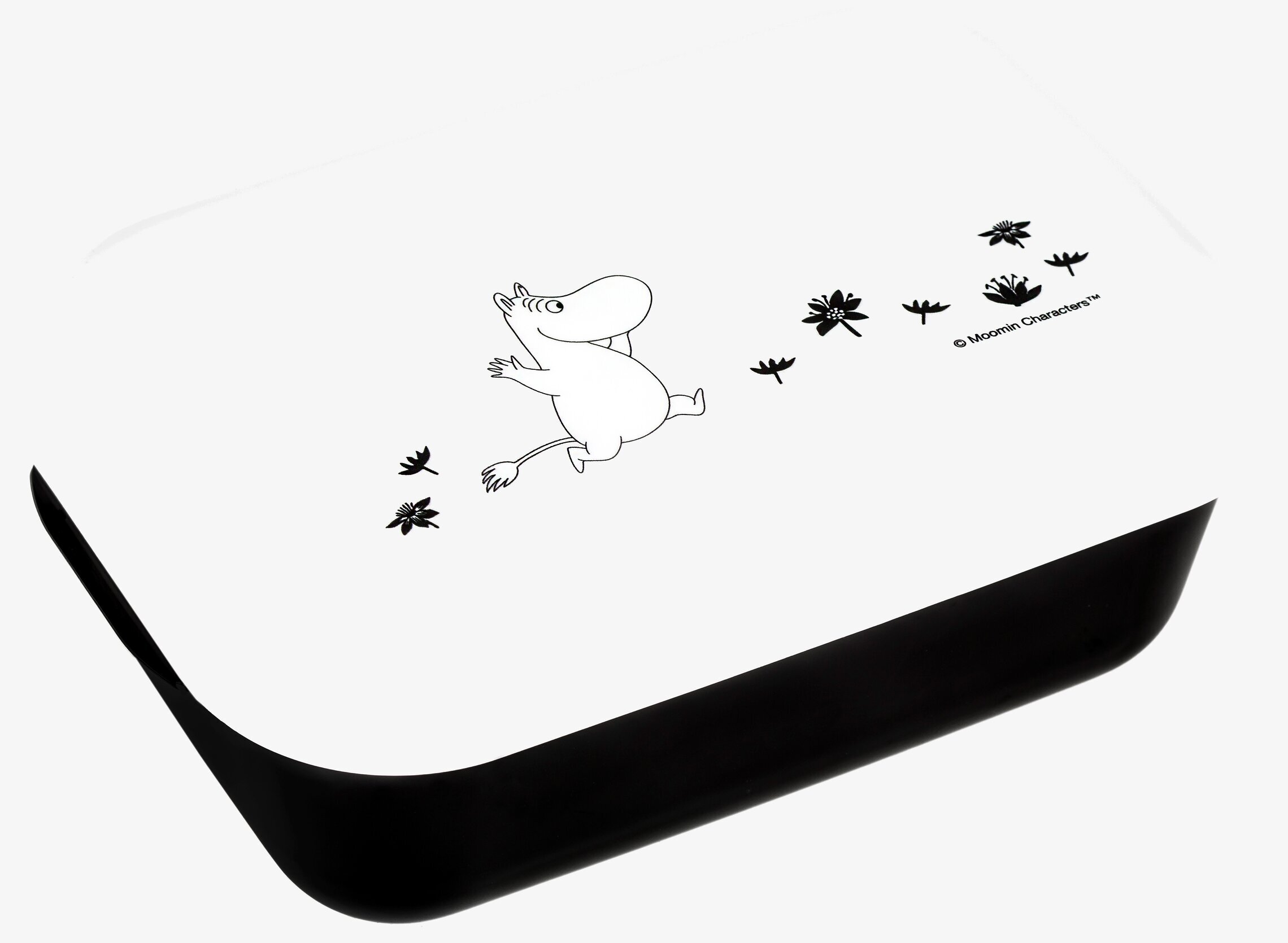 Matlåda Frozzypack Mumin Vit med svart bas och Mumin-motiv