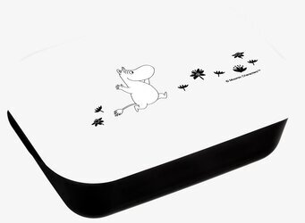 Matlåda Frozzypack Mumin Vit med svart bas och Mumin-motiv