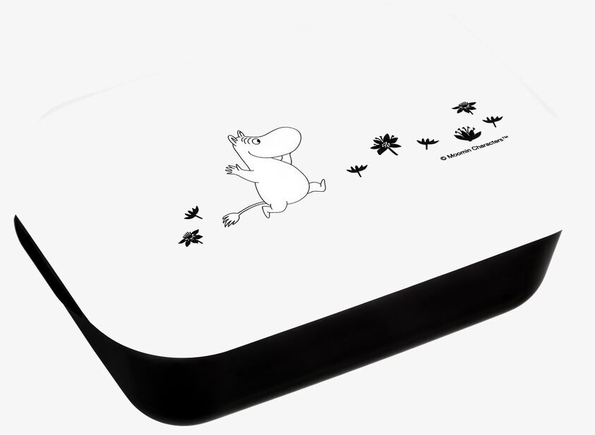 Matlåda Frozzypack Mumin Vit med svart bas och Mumin-motiv