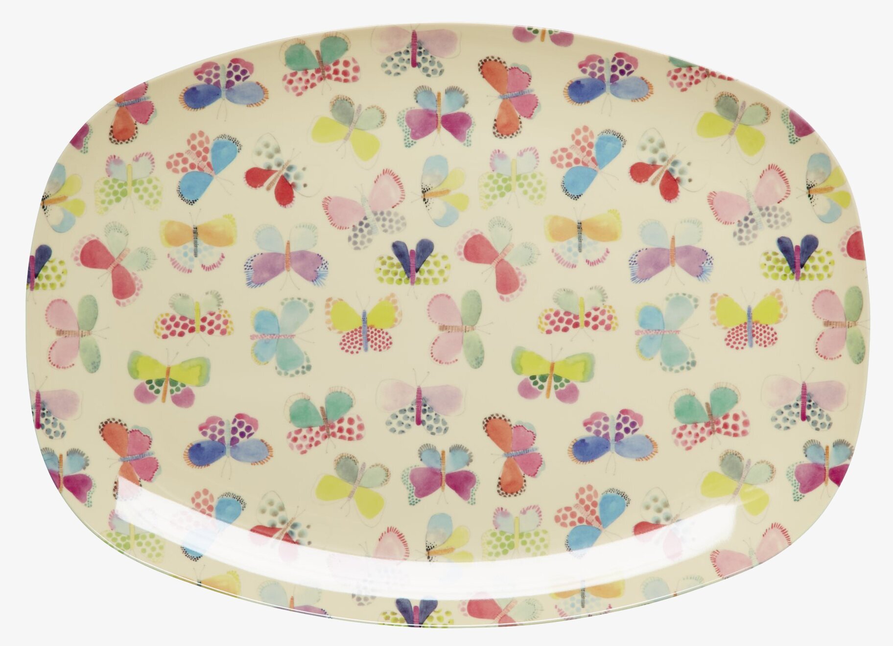 Tallrik Butterfly Print från Rice med färgglada fjärilar