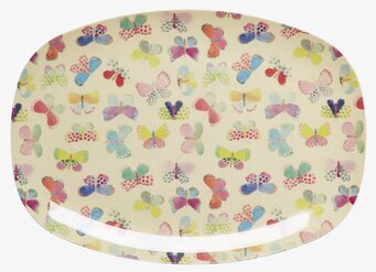 Tallrik Butterfly Print från Rice med färgglada fjärilar