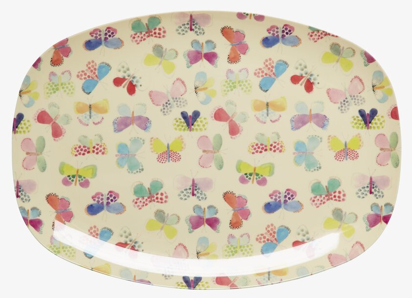 Tallrik Butterfly Print från Rice med färgglada fjärilar