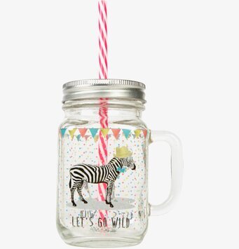 Glas Party Animals Zebra från Sass & Belle med festlig design