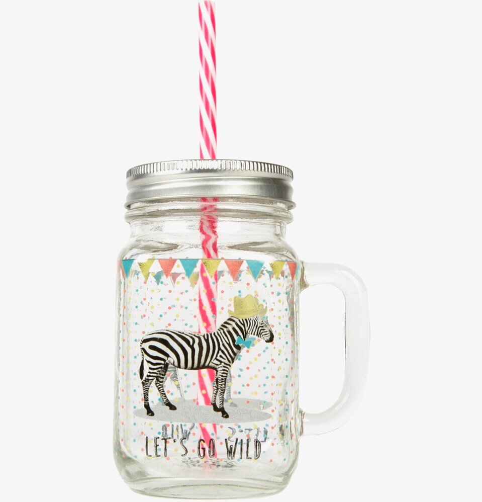 Glas Party Animals Zebra från Sass & Belle med festlig design
