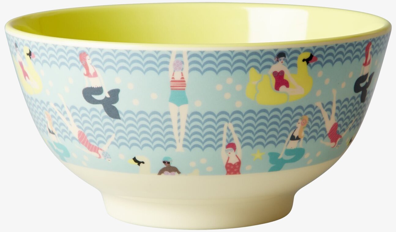 Skål Swimster Print från Rice med färgglada badklädesfigurer