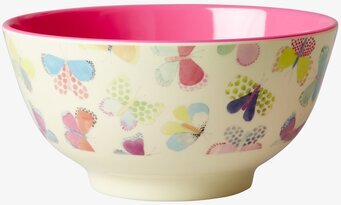 Skål Butterfly Print från Rice med livliga fjärilsmönster